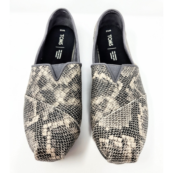 Toms faux snakeskin print Flats Loafers women's size 9.5 - Picture 5 of 7